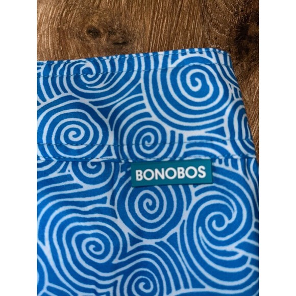 BONOBOS Board Shorts Mens Size W40 Blue Geometric 9” Inseam Pockets Cruise New - Picture 7 of 9